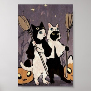 halloween, spooky, spöke, häxa, skrämmande, söt, p poster