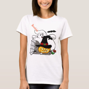 Halloween Spooky-spöke och pumpkindesign T Shirt