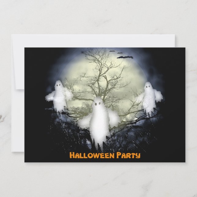 Halloween Spooky Spöken Party-inbjudan Inbjudningar (Framsida)