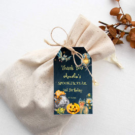 Halloween-spooky-spooktaculär födelsedagspressförm presentetikett