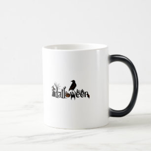 Halloween Spooky Symbols & Black Halloween Kråka Magisk Mugg