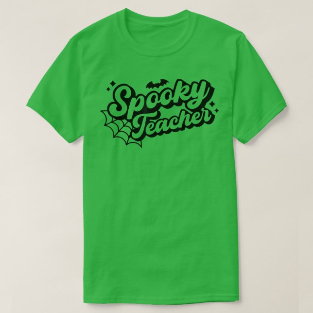 Halloween Spooky Teacher Trick eller Teach Funny H T Shirt (Design framsida)