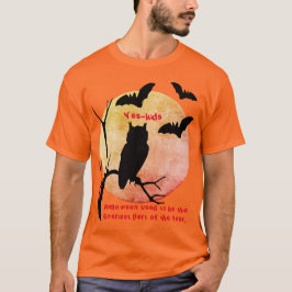 Halloween Spooky Thoughts - Fladdermöss Måne Uggla T Shirt