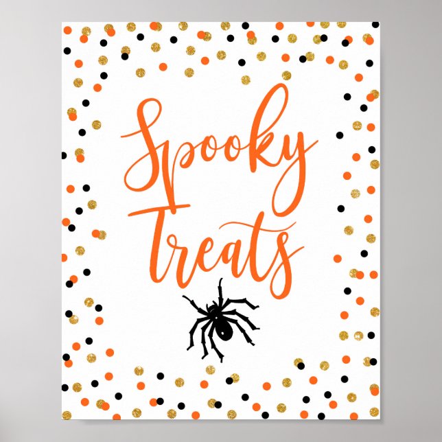 Halloween Spooky Treats Party Sign Poster (Framsidan)