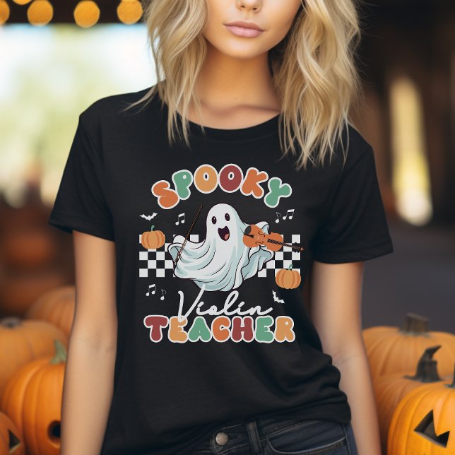 Halloween Spooky Violin Teacher Music T-Shirt (Skapare uppladdad)