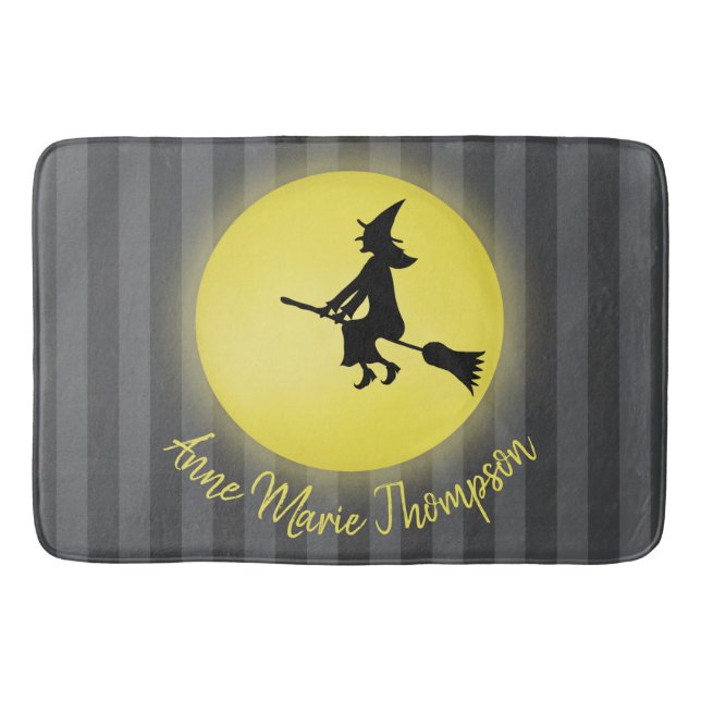 Halloween Spooky Witch Broomstick Moonlight Badrumsmatta (Framsidan)