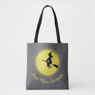 Halloween Spooky Witch Broomstick Moonlight Tygkasse
