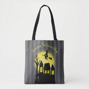 Halloween Spooky Witch Broomstick Moonlight Tygkasse