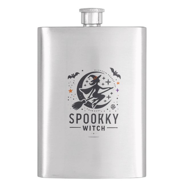 Halloween Spooky Witch Design - flyger på Broom Fickplunta (Framsidan)