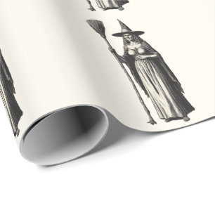 Halloween Spooky Witch en hel månon Presentpapper