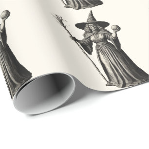 Halloween Spooky Witch en hel månon Presentpapper