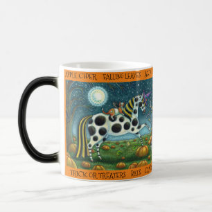 HALLOWEEN SPOTTED PONY & FLADDERMUS CAT Whimsical Magisk Mugg