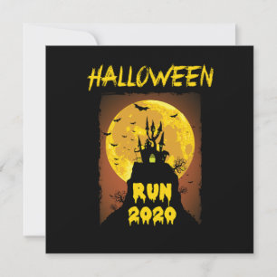 Halloween Springa 2020 Spooky Fladdermöss Måne Hor Inbjudningar