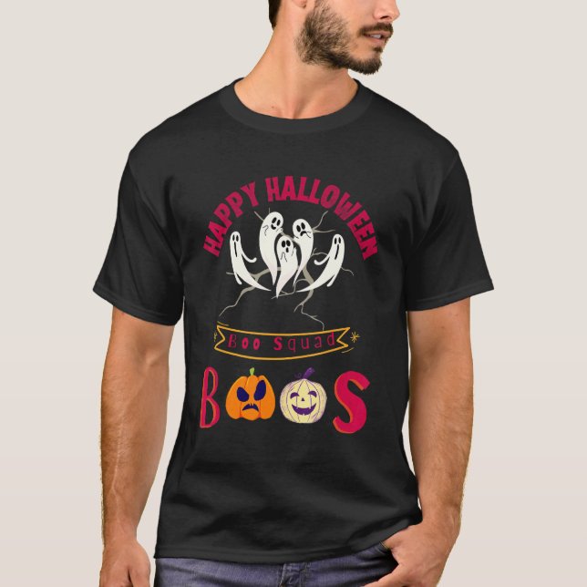 Halloween Squad Ghosts Costume Boo Crew Pumpkin 1 T Shirt (Framsida)