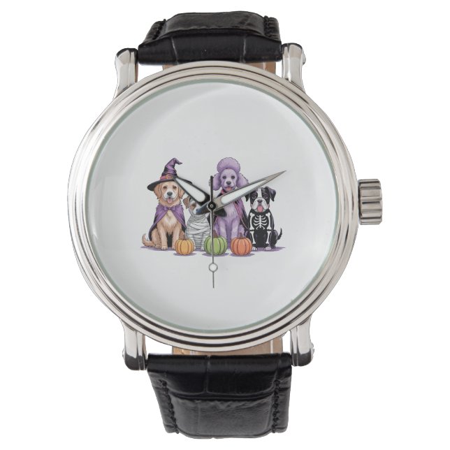 Halloween Squad Hund Armbandsur (Framsida)