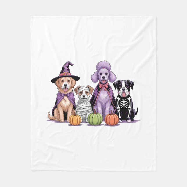 Halloween Squad Hund Fleecefilt (Framsidan)