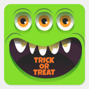 Halloween Square Sticker Fyrkantigt Klistermärke