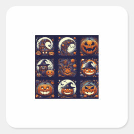 Halloween Square Sticker Fyrkantigt Klistermärke