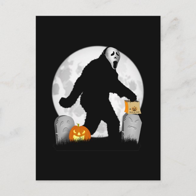 Halloween Squatchin' Vykort (Framsida)