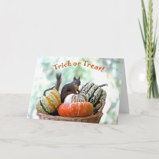 Halloween Squirrel Kort (Framsida)