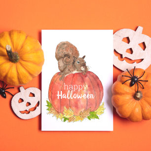 Halloween Squirrel på Pumpkin Postcard Vykort