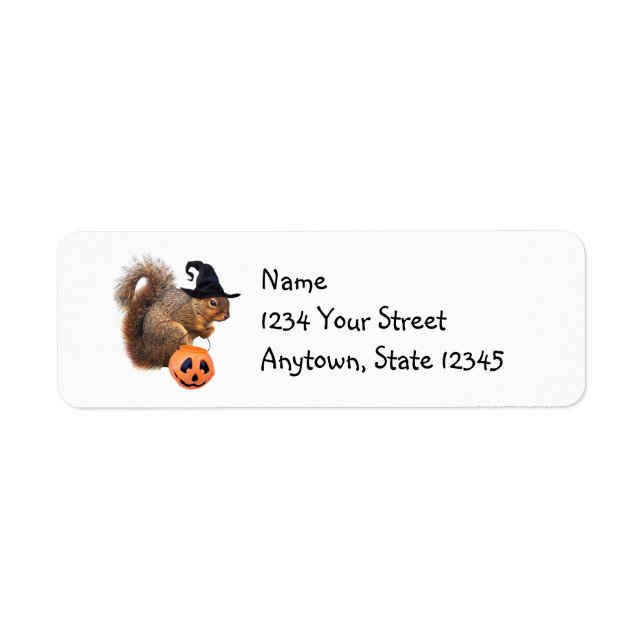 Halloween Squirrel-Returetiketter Returadress Etikett (Framsidan)