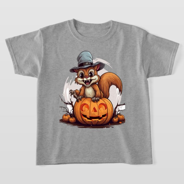 Halloween Squirrel T Shirt (Laydown)
