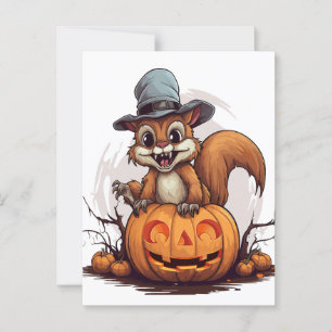 Halloween Squirrel Vykort