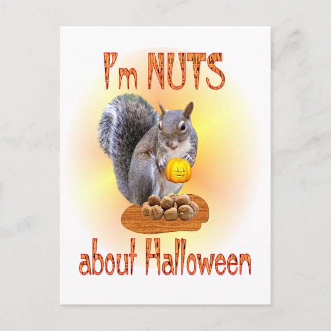 Halloween Squirrel Vykort (Framsida)