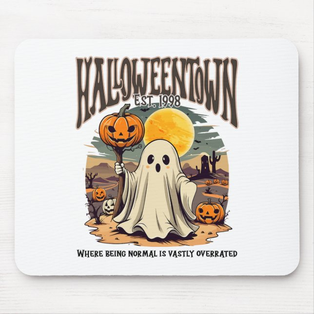 Halloween-staden där det normala är mycket överdri musmatta (Framsidan)