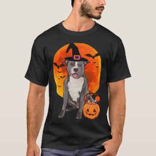 Halloween Stafford Bull Terrier Jack O Lanter T Shirt