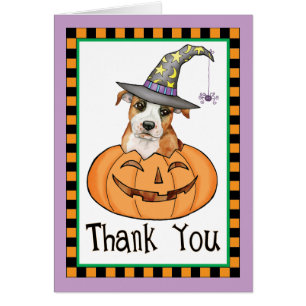 Halloween Stafford Bull Terrier Tack OBS Kort