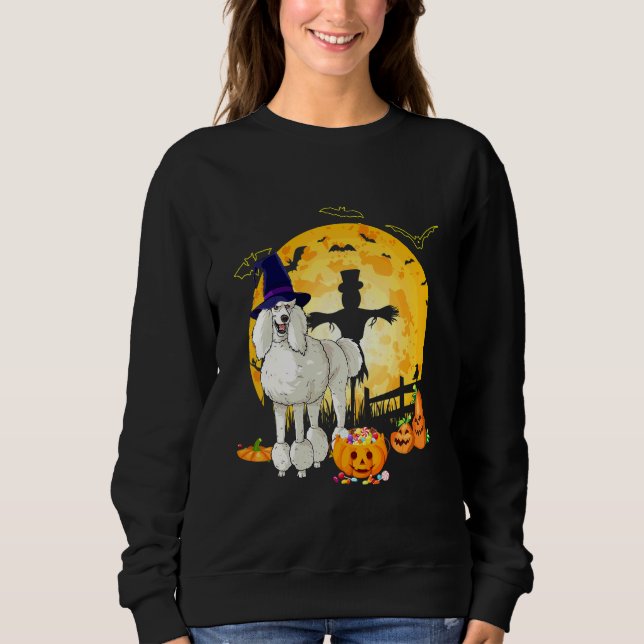 Halloween Standard Pudel Pumpa Häxa T Shirt (Framsida)