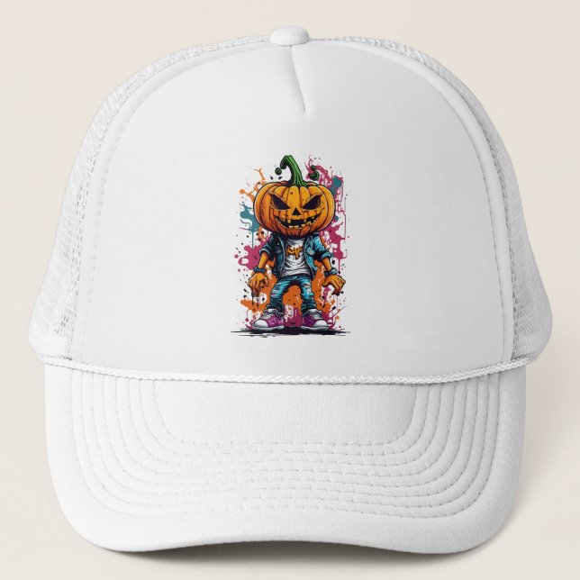 Halloween stänk färg pumpkin keps (Framsida)
