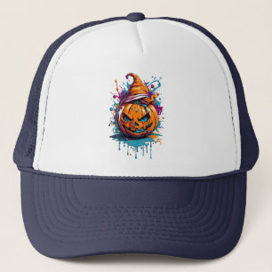 Halloween stänk färg pumpkin keps