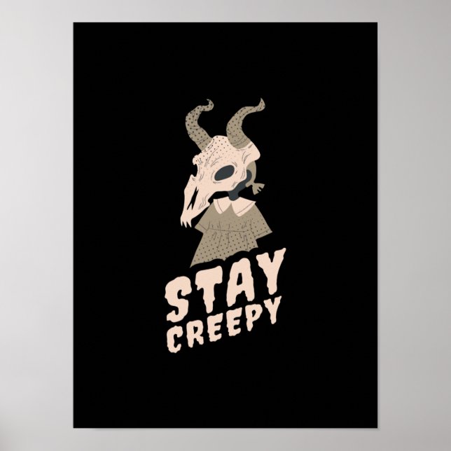 Halloween Stanna på Creepy Goat Gift Poster (Framsidan)