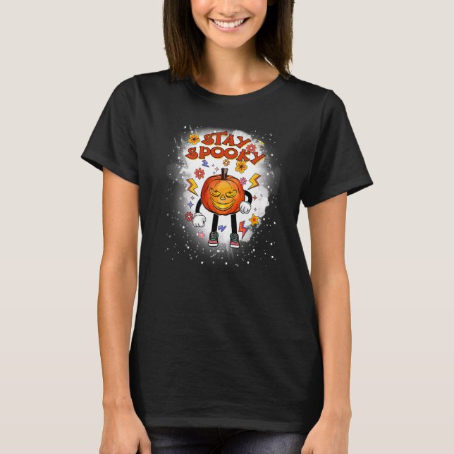 Halloween Stanna Spooky Scary Jack o lantern T Shirt (Framsida)