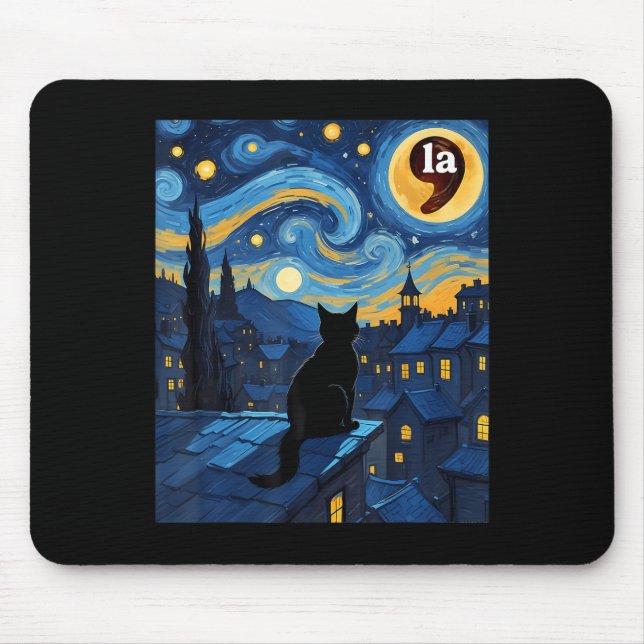 Halloween Starry Night Black Cat Comma La Kamala H Musmatta (Framsidan)