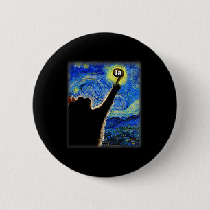Halloween Starry Night Cat Comma La Kamala Harris Knapp