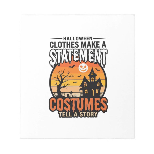 Halloween Statement Dräkter Vintage T-Shirt Desig Anteckningsblock (Framsida)