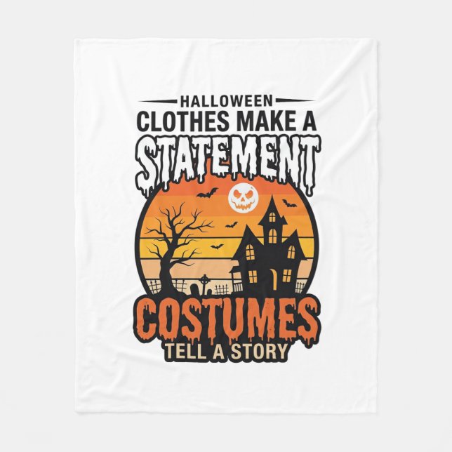 Halloween Statement Kostymer Vintage T-Shirt Desig Fleecefilt (Framsidan)