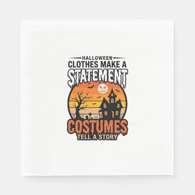 Halloween Statement Kostymer Vintage T-Shirt Desig Pappersservett (Framsidan)