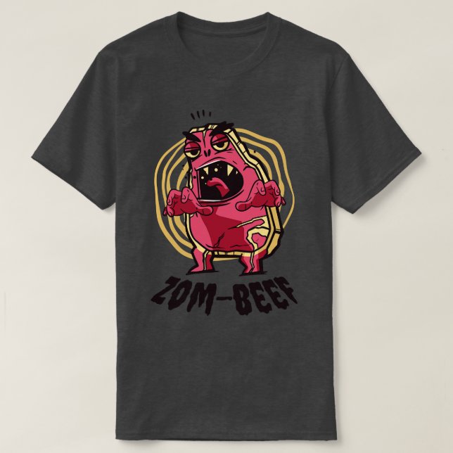 Halloween Steak Kött Älskare Beef Zombie Monster T Shirt (Design framsida)