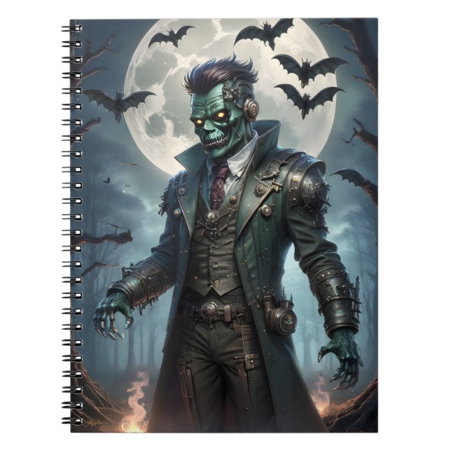Halloween Steampunk Frankensteins monster Anteckningsbok (Framsidan)