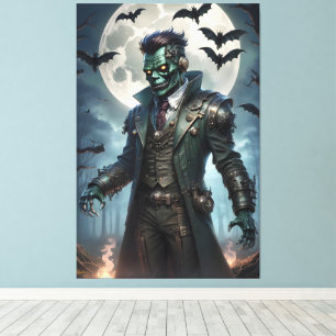 Halloween Steampunk Frankensteins monster Canvastryck