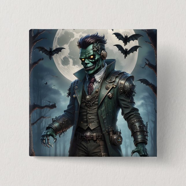 Halloween Steampunk Frankensteins monster Knapp (Framsida)
