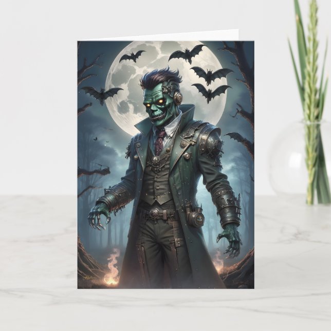 Halloween Steampunk Frankensteins monster Kort (Framsida)