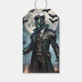 Halloween Steampunk Frankensteins monster Presentetikett