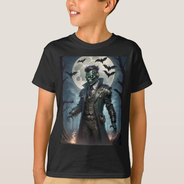 Halloween Steampunk Frankensteins monster T Shirt (Framsida)