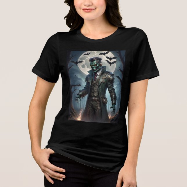 Halloween Steampunk Frankensteins monster T Shirt (Framsida)
